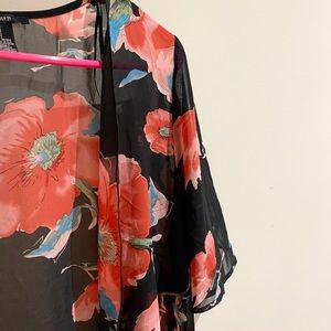 Floral sheer cover up